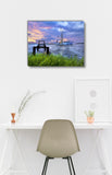 Shrimp Boat on Purple Ocean - Canvas Print The Canvas Art Group
