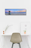 Surfboard On Beach Sunrise - Museum Quality Giclee Canvas Print Stretched