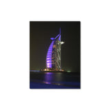 Burj Al Arab Hotel in Dubai at Night - Museum Quality Giclee Canvas Print Stretched