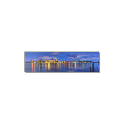 Downtown Wilmington NC Lights - Museum Quality Giclee Canvas Print Stretched