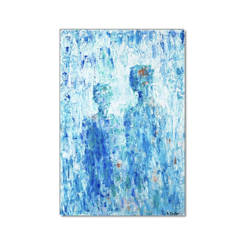 Happy Blue Couple - Canvas Print