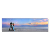 Surfboard On Beach Sunrise - Museum Quality Giclee Canvas Print Stretched