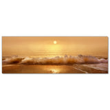 Golden Sunrise Wave Crashes - Museum Quality Giclee Canvas Print Stretched