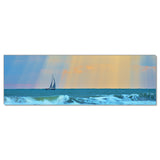 Sailboat in Sun Rays - Museum Quality Giclee Canvas Print Stretched