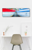 Red Boat Blue Boat - Steve Vaughn - Museum Quality Giclee Canvas Print Stretched, Ready to Hang, The Bahamas and Other Caribbean Art